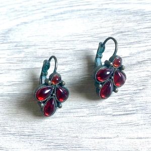 RUBY RED STUD EARRINGS